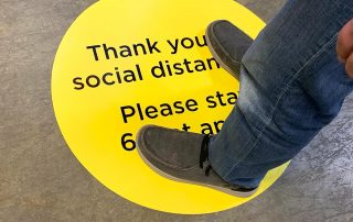 person standing on floor decal